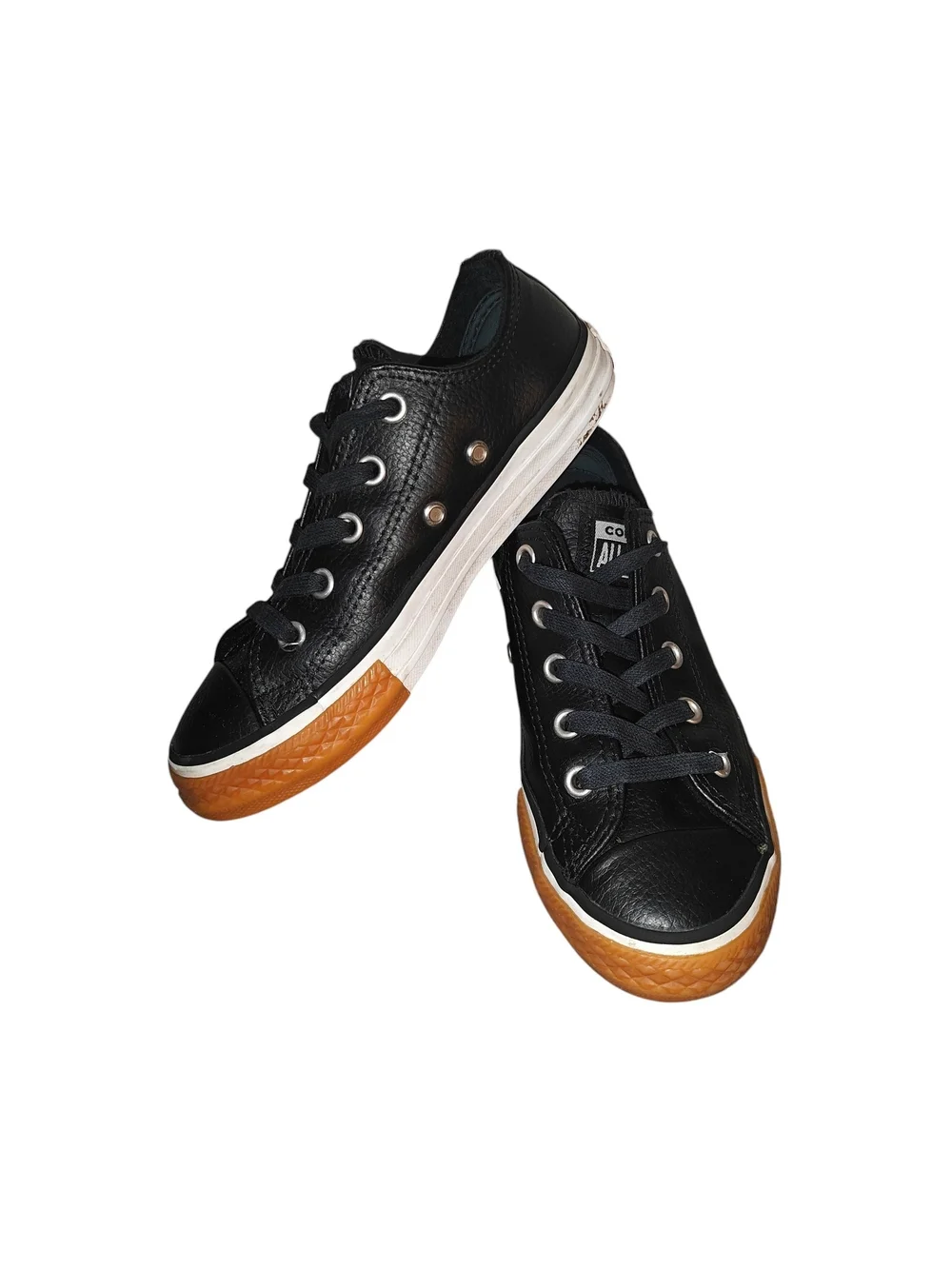 Converse Chuck Taylor All Star Leather Ox sneakers Blk Youth Size 13c
